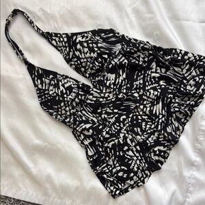 Caribbean Joe Black and White Bathing Suit Top Size 10